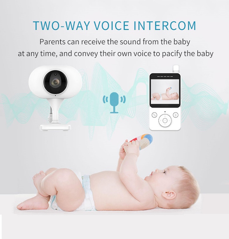 2.4 inch wireless baby monitor camera night vision temperature monitor